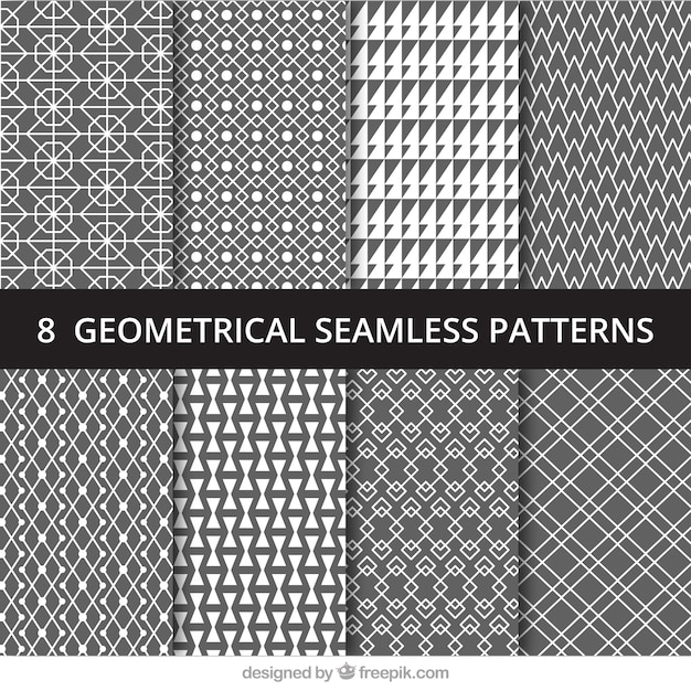 Padrões geométricos cinzentos