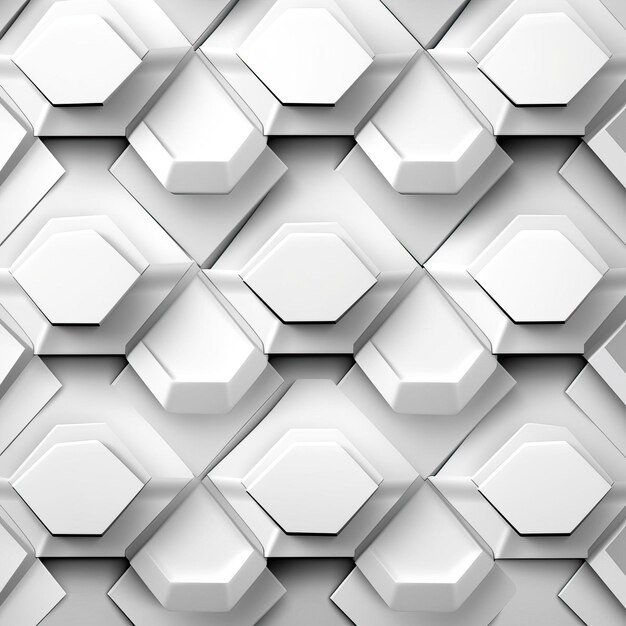 Padrões hexagonais vetoriais 3d em fundo branco
