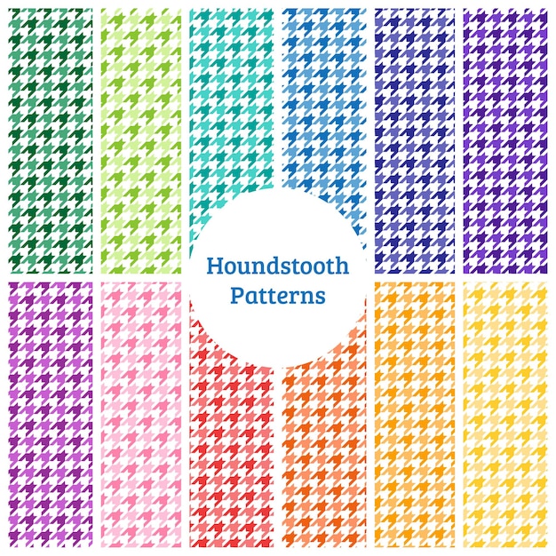 Padrões sem costura coloridos houndstooth