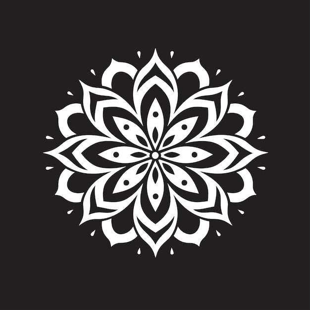 Vetor padrões transcendentais logotipo preto com ícone de mandala em monocromático vetor zênite de zen vetor mand