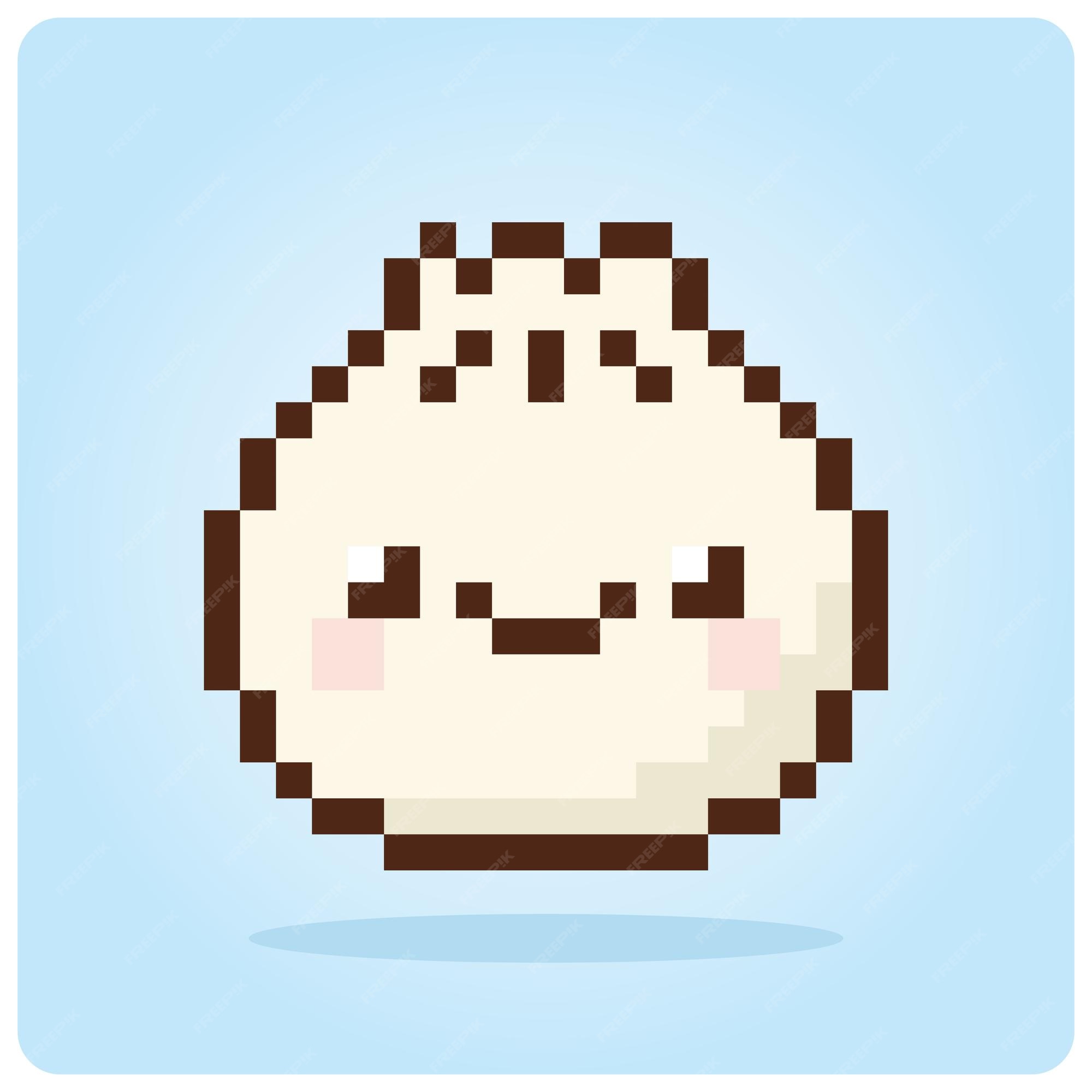 Pixel de 8 bits de comida japonesa onigiri para ativos de jogos em  ilustrações vetoriais