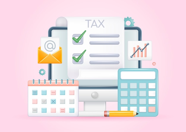 Pagamento de impostos on-line Conceito de gestão contábil e financeira Preenchendo o formulário de imposto