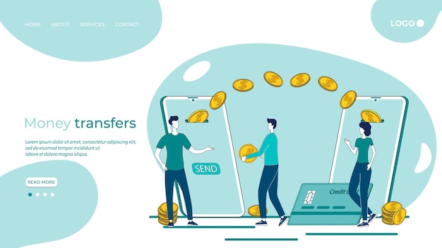 Pagamentos móveis e transferências de dinheiroO conceito de mobile banking e pagamentos online