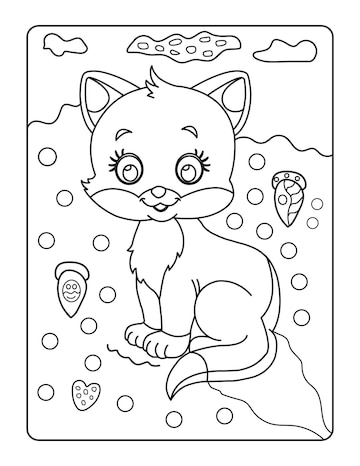 Uma coleção de gatos bonitos dos desenhos animados. ilustração em vetor  preto e branco para um livro de colorir. desenho de contorno.