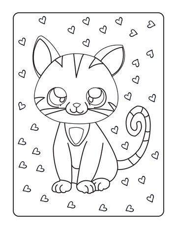 Uma coleção de gatos bonitos dos desenhos animados. ilustração em vetor  preto e branco para um livro de colorir. desenho de contorno.