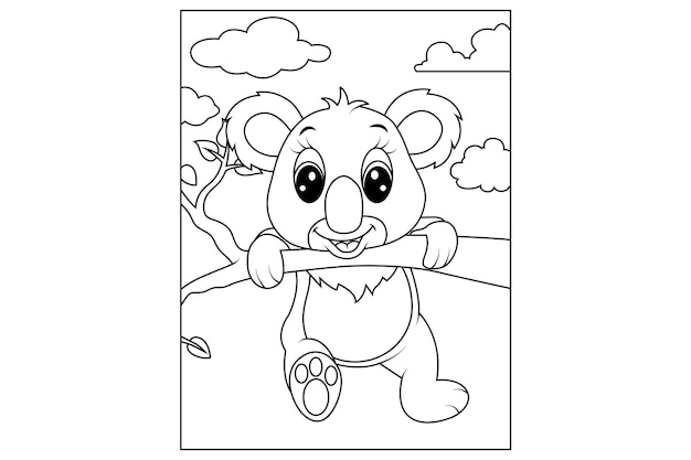 página de coloração de koala para crianças