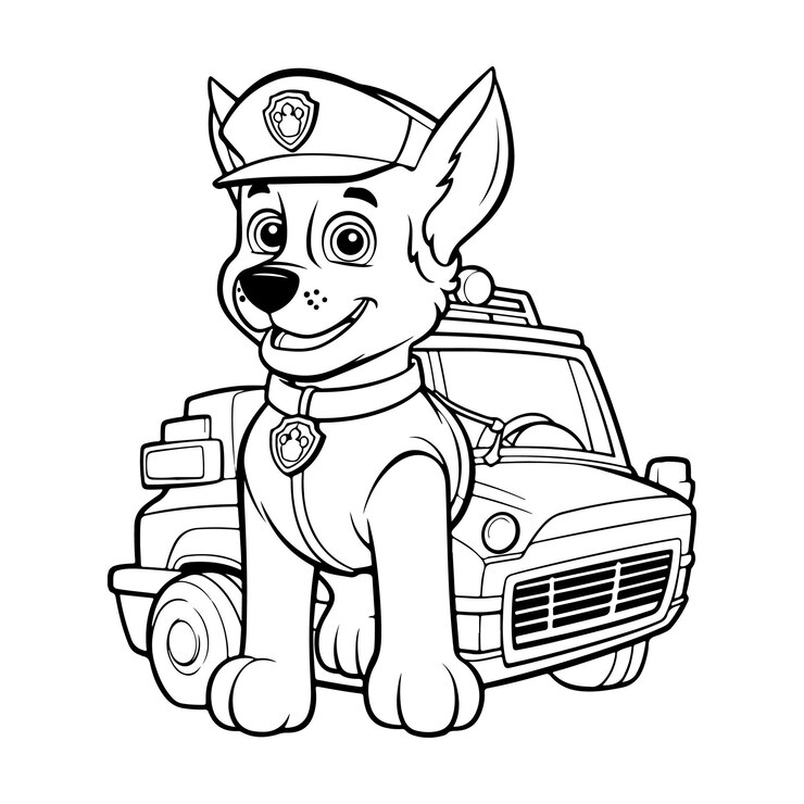 Vetor página de coloração de um cão bonito desenhado à mão ilustração generativa ai