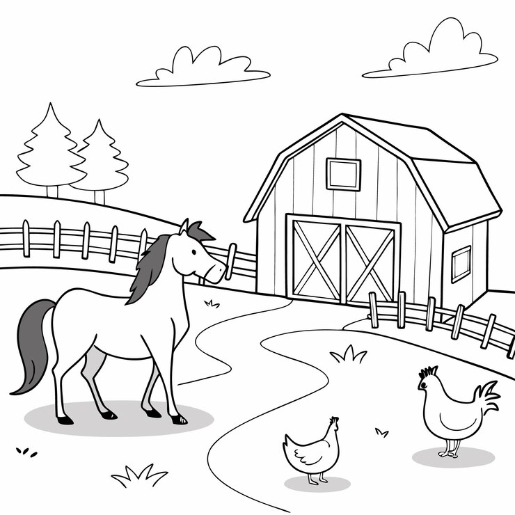 Página de colorir Animais de Fazenda