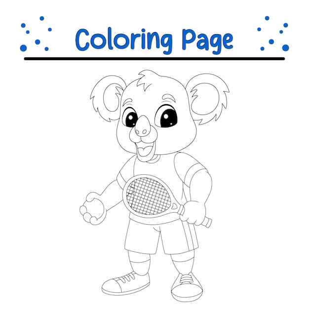 Página de colorir animal koala