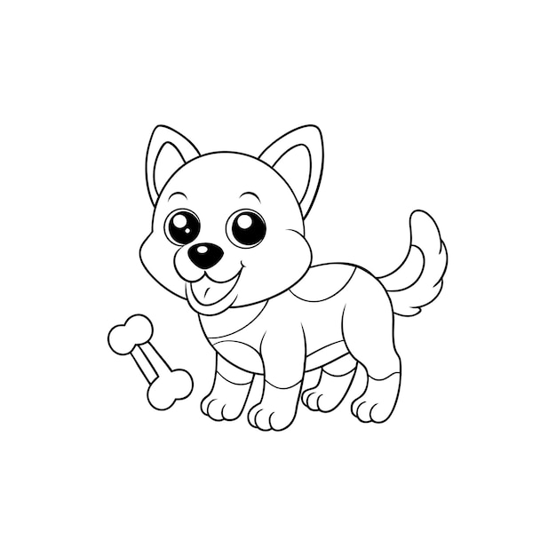 Página de colorir de cachorrinho adorável