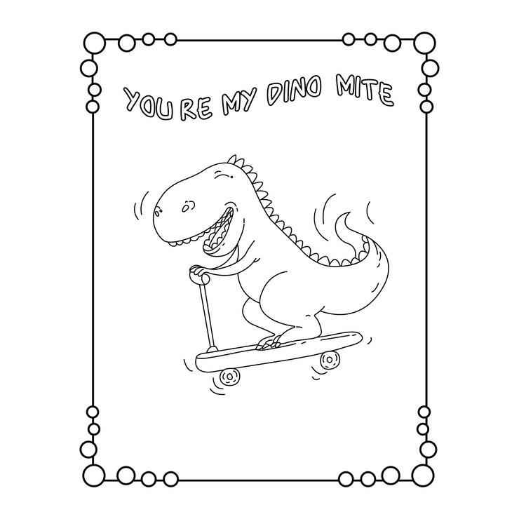 Página de colorir de dinossauros para crianças