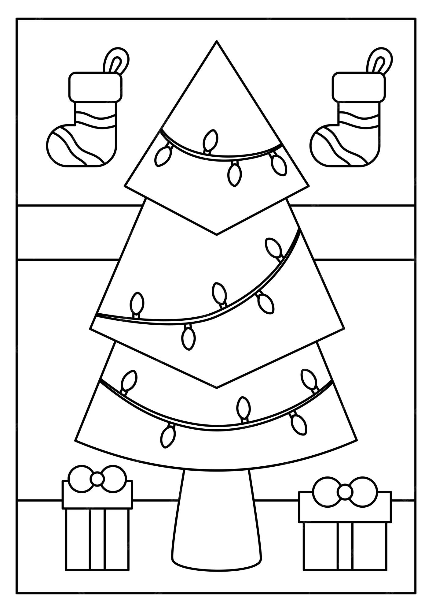 Desenho Infantil de Natal para Imprimir e Colorir