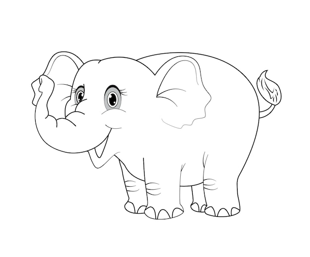 Página de colorir Elefante Isolado para Crianças