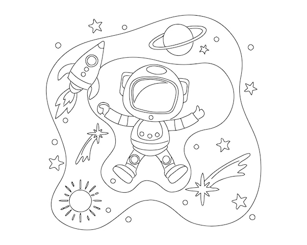 Página de colorir Espaço para crianças 021