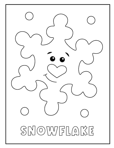 Página de colorir floco de neve de natal para crianças