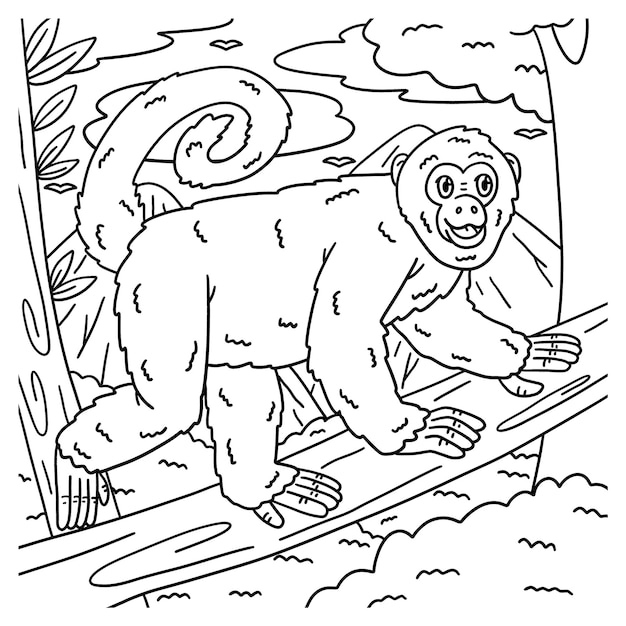 Página de colorir macaco-de-laia-amarelo-peruano