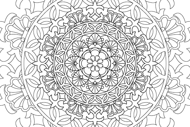 Página de colorir Mandala para crianças e adultos padrão circular