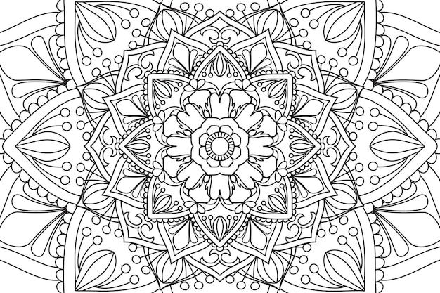 Página de colorir Mandala para crianças e adultos padrão circular