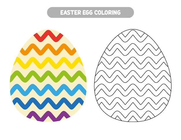 Vetor página de colorir ovos de páscoa para crianças folha de trabalho de páscua para crianças pré-escolares e jardim de infância
