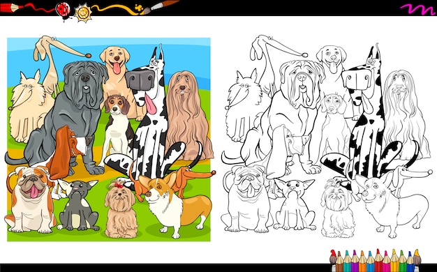 Página de colorir raças de cães