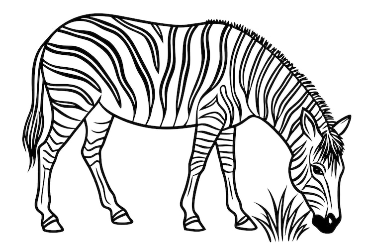 Vetor página de colorir simples para crianças zebra
