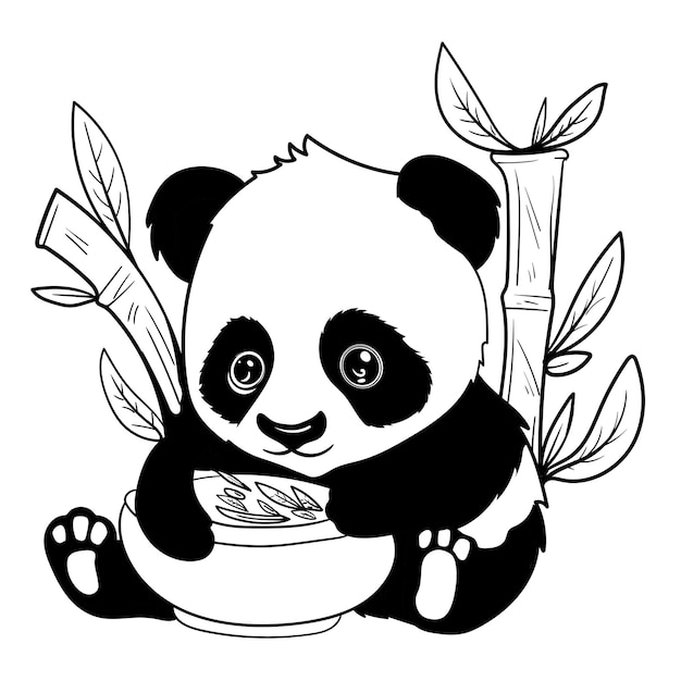 panda para colorir para crianças 13801593 Vetor no Vecteezy