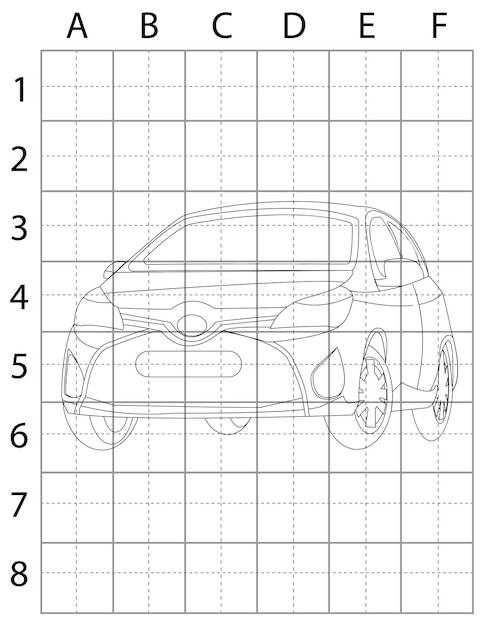 Vetor página de desenho de carro, página de desenho de carro para livro, página de desenho de carro para crianças, carro preto e branco, carro vec