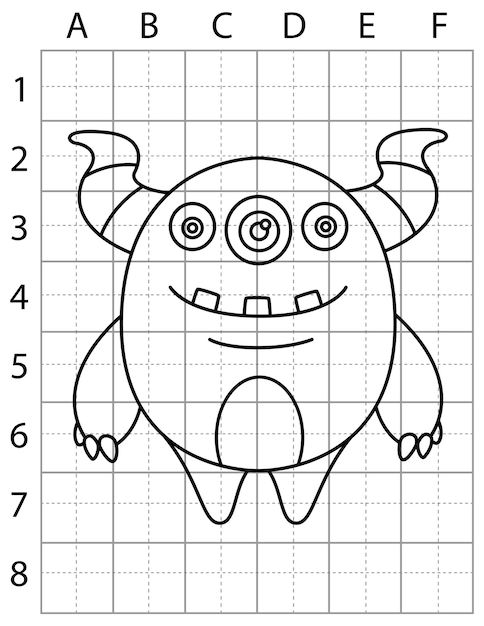 Página de desenho de monstro