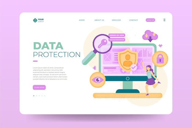Página de destino da proteção de dados