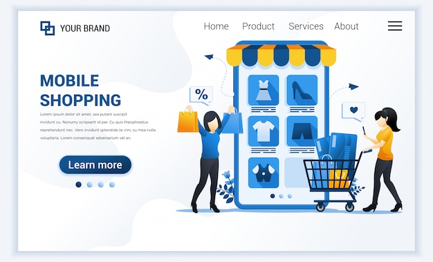 Página de destino de compras online