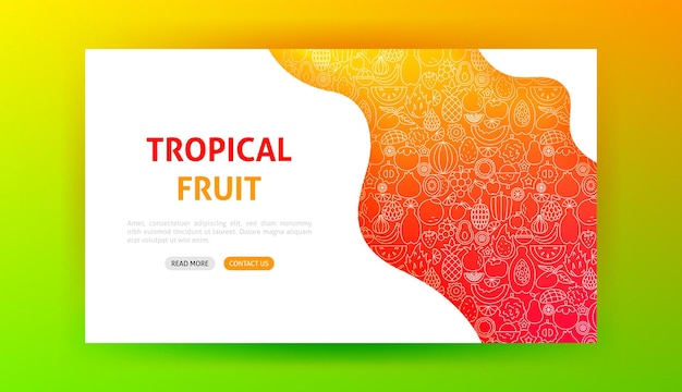 Página de destino de frutas tropicais