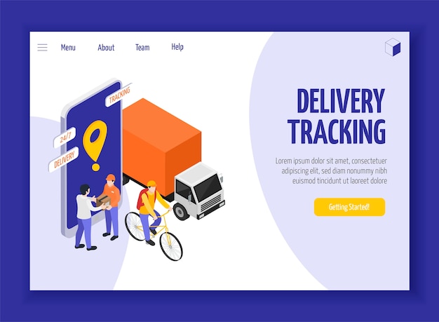 Página de destino do serviço de entrega