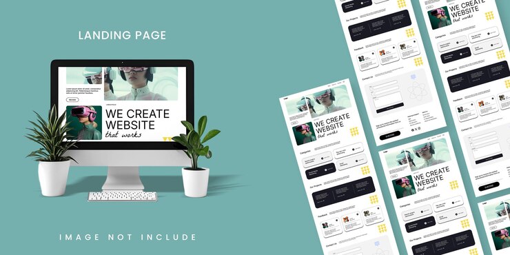 Vetor página de destino do site da agência de tecnologia