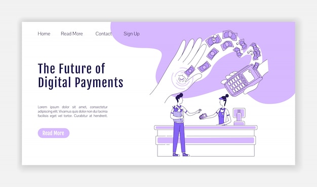 Página de destino dos pagamentos digitais