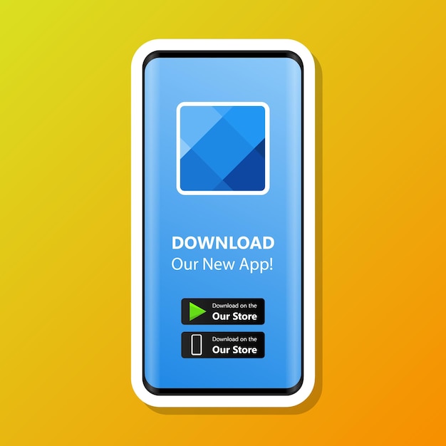 Vetor página de download do aplicativo móvel. baixe nosso novo aplicativo, aplicativo móvel. botões de carga. download