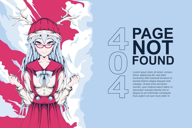 página de erro 404 de ilustração de anime não encontrada