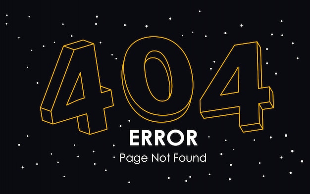Vetor página de erro 404 não encontrada vetor de linha