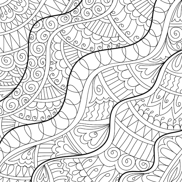 Página de livro de colorir de design decorativo de henna