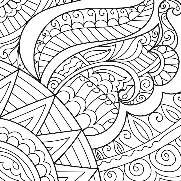 Página de livro de colorir de design decorativo de henna