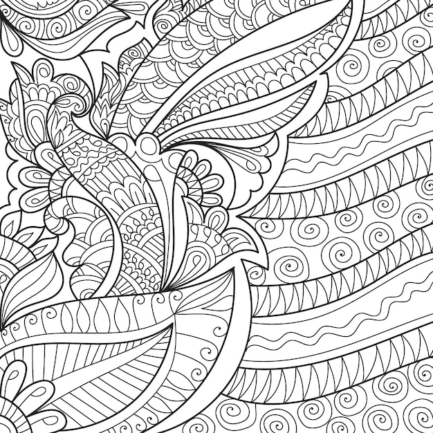 Vetor página de livro de colorir padrão de design de henna decorativa