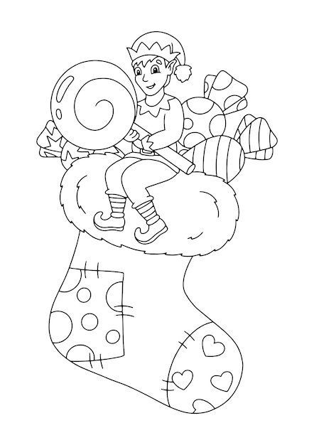 Desenho de Duende de Natal para colorir  Desenhos para colorir e imprimir  gratis