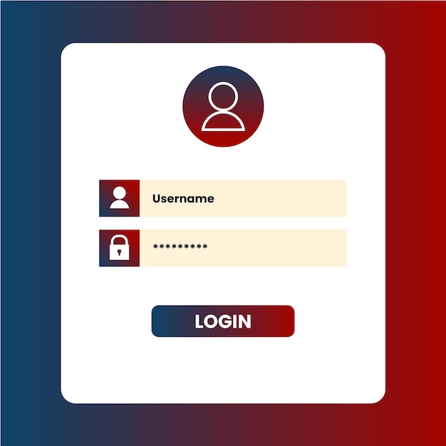 Vetor página de login na web