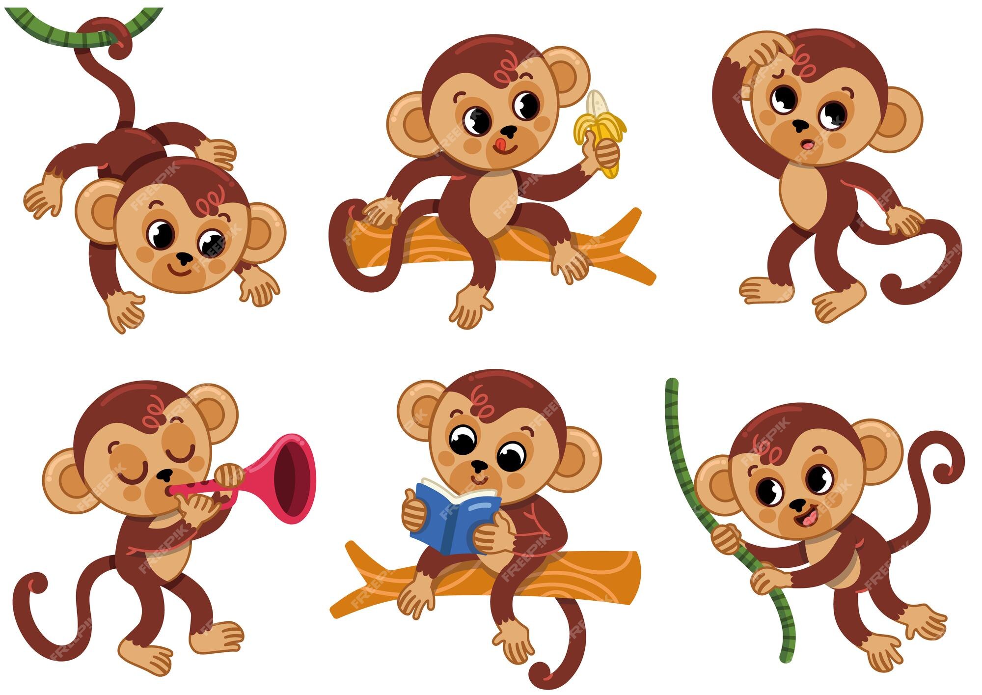 Ilustração De Clipart De Personagem De Desenho Animado De Macaco