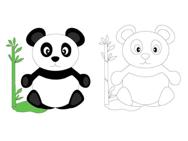 Página para colorir panda para crianças