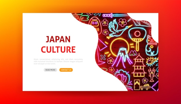 Página inicial de néon da cultura japonesa