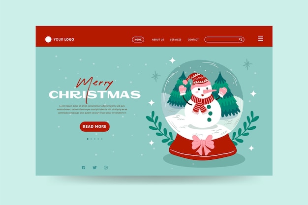 Página inicial desenhada à mão para o Natal