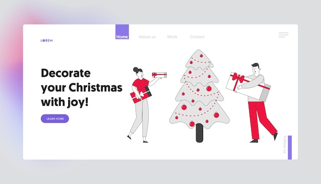 Página inicial do site de celebração da festa de Natal corporativa ou doméstica