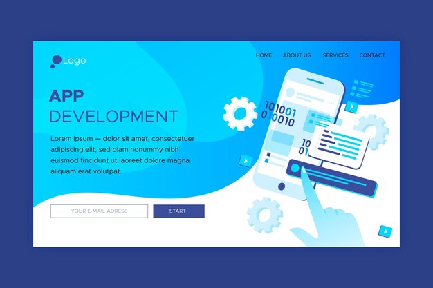 Página inicial para desenvolvimento de aplicativos em diferentes plataformas