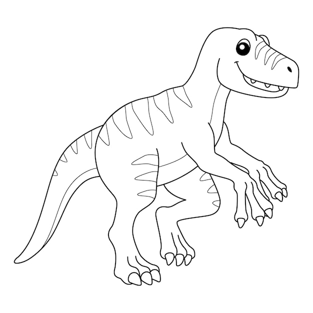 Página isolada para colorir de velociraptor para crianças