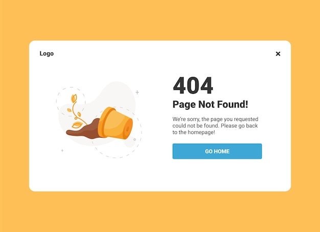 Vetor página não encontrada modelo de banner de erro 404 para design da interface do usuário da versão desktop